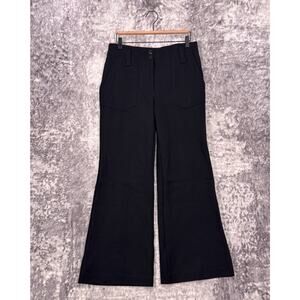 Maeve Cropped Black Wide-Leg Trousers